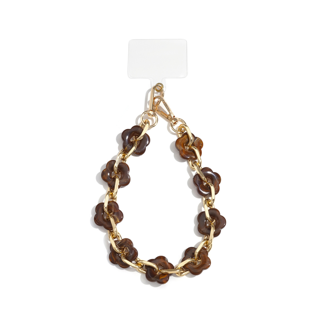 Bruin telefoonkoord gemarmerde bloem