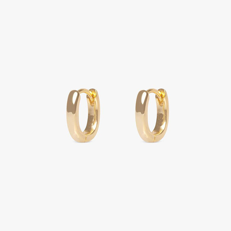 Gouden langwerpig ovale oorring basic - S