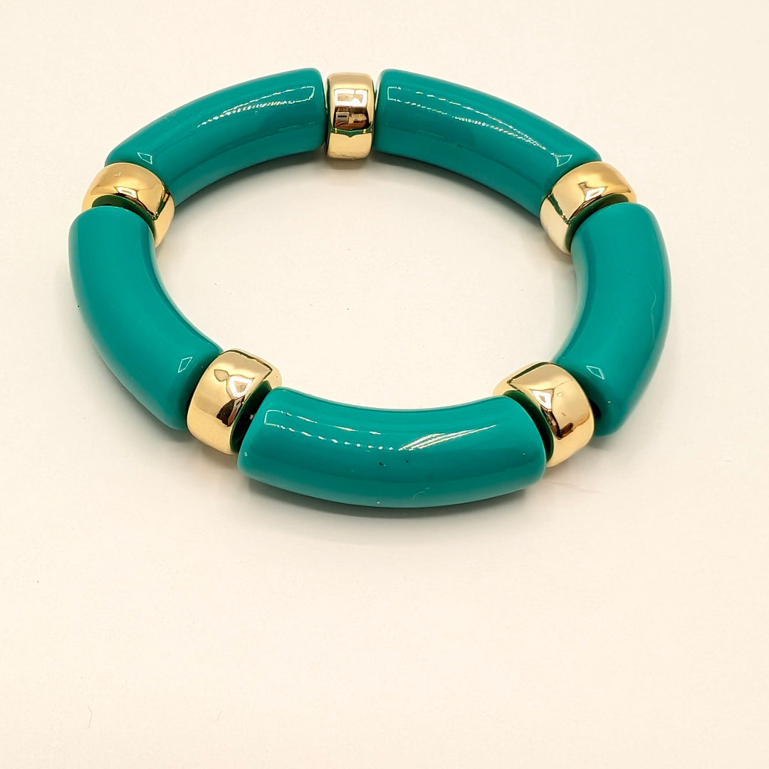 Groene gouden tube armband