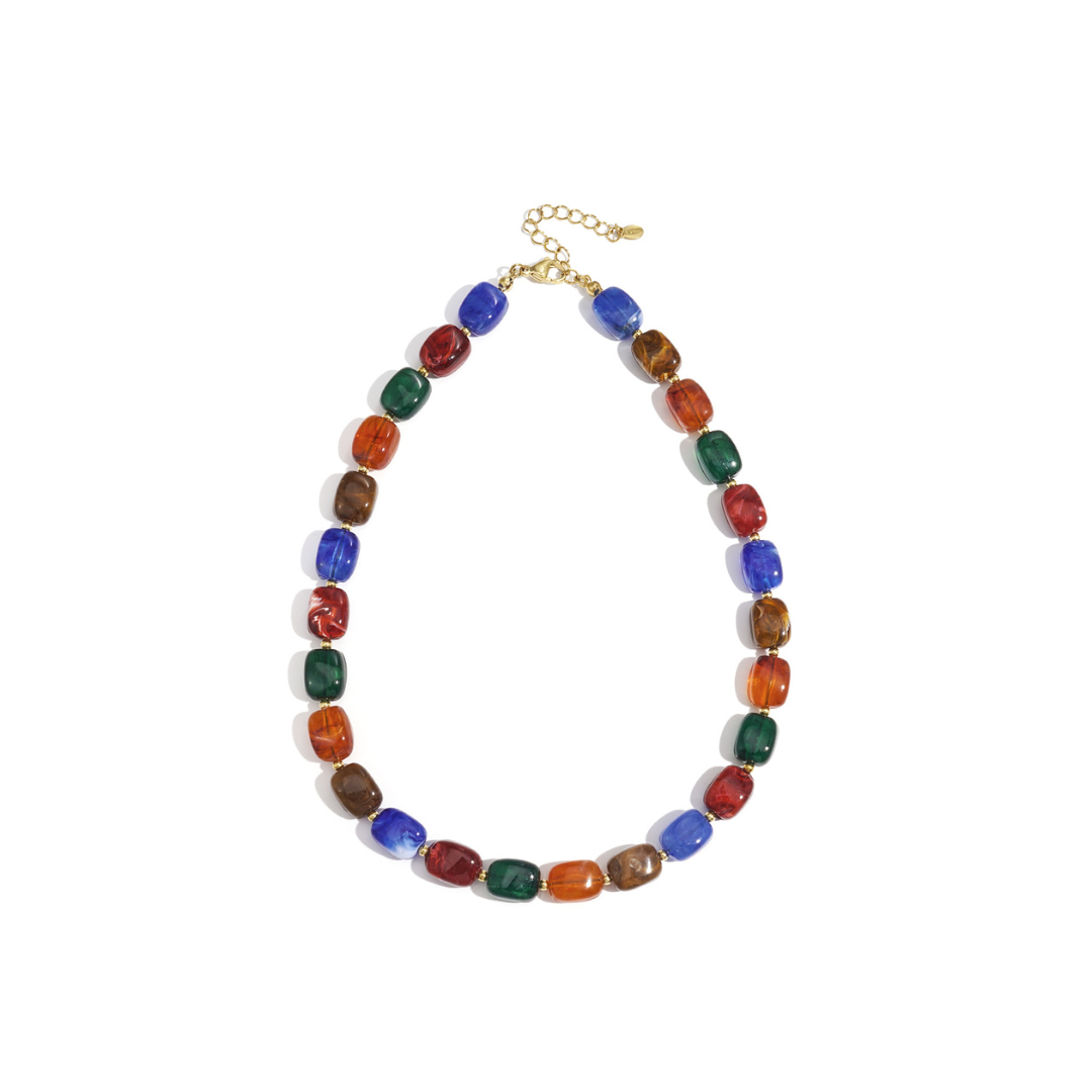 Multi color kralenketting