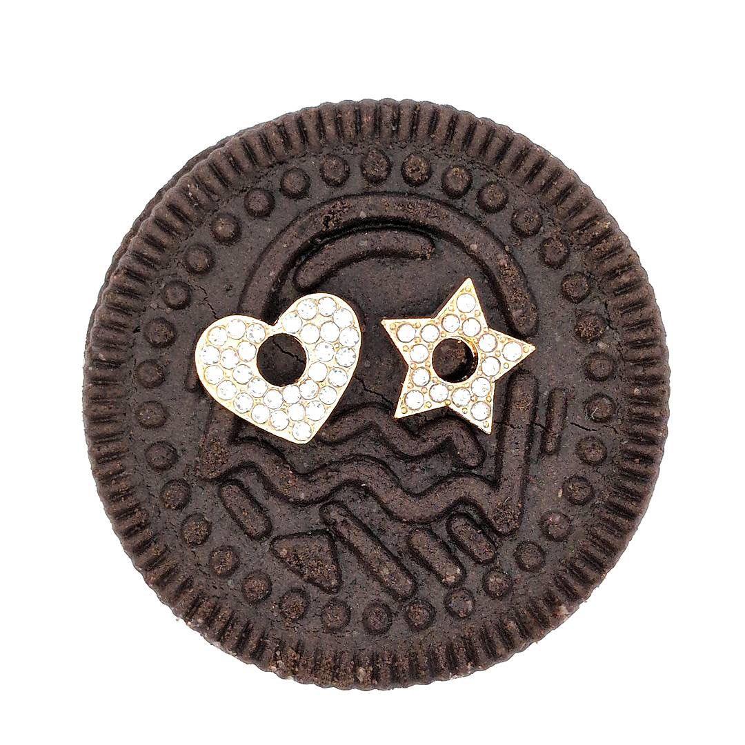 Oorringetjes goud hartje en ster - Casa Jadel