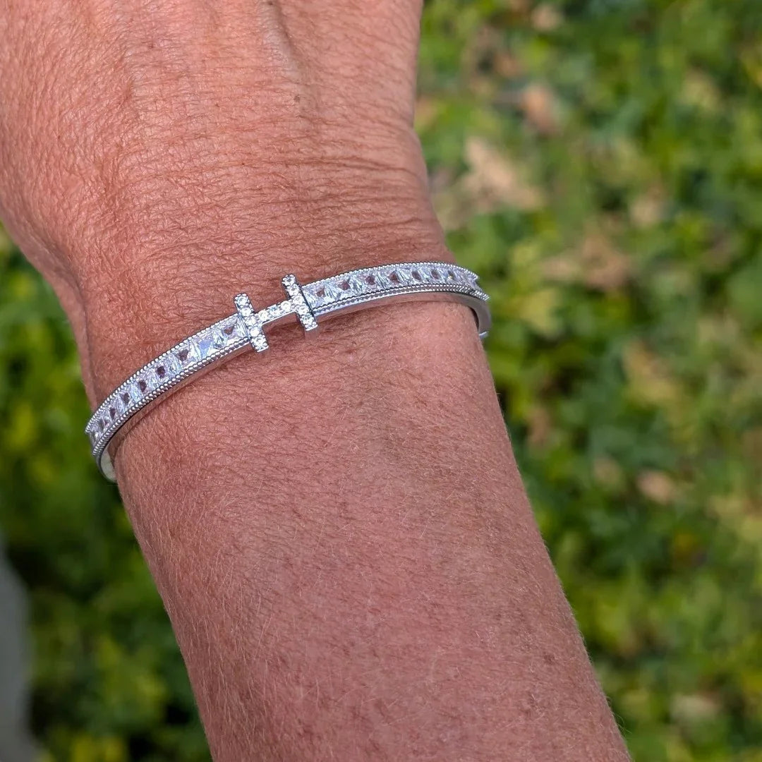 Bangle zilver met kristallen - Casa Jadel