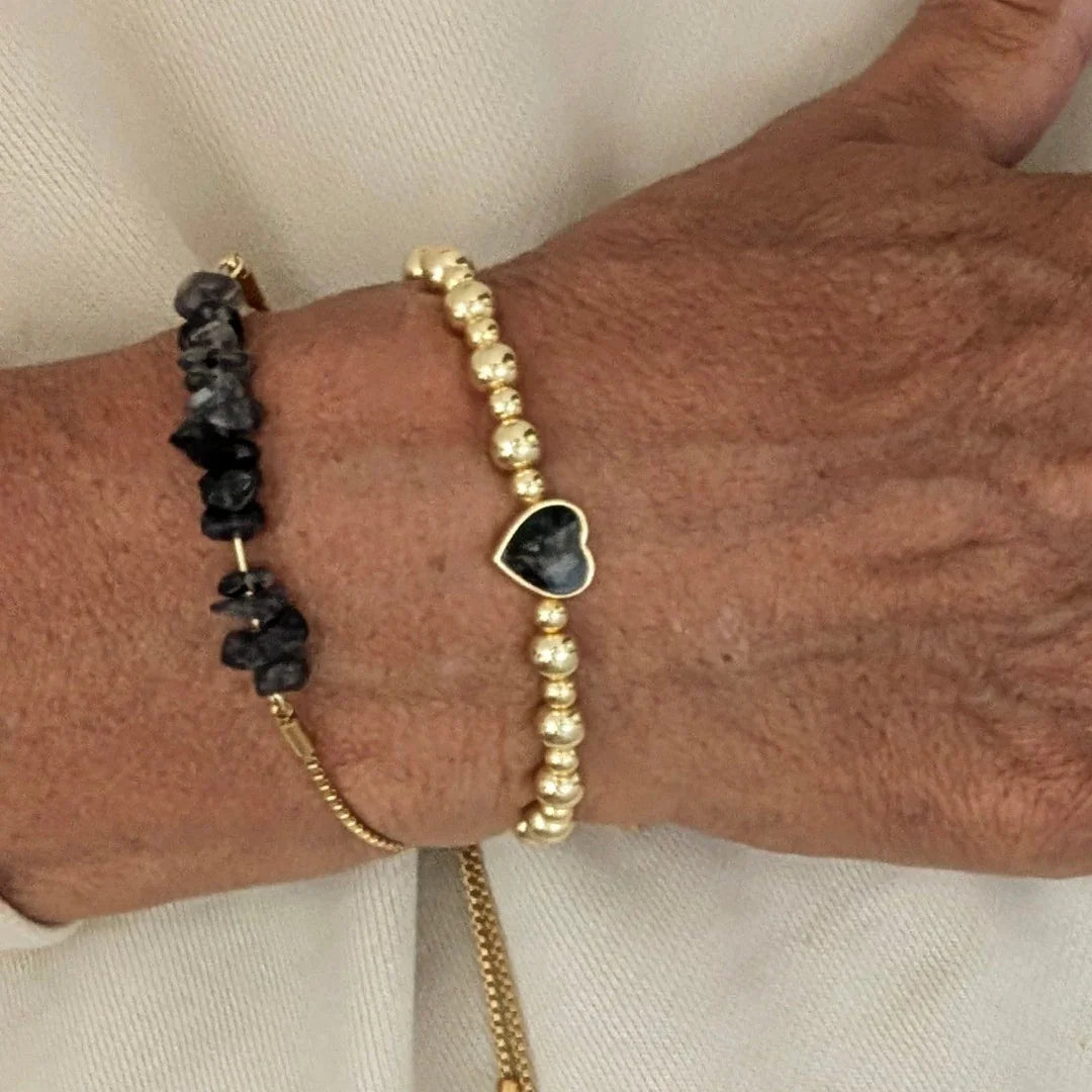 Verstelbare armband met grijze steentjes - Casa Jadel