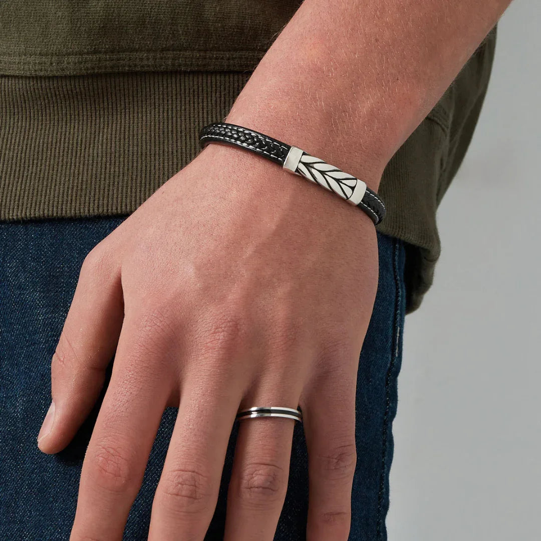 Armband heren gevlochten bruin/bruin