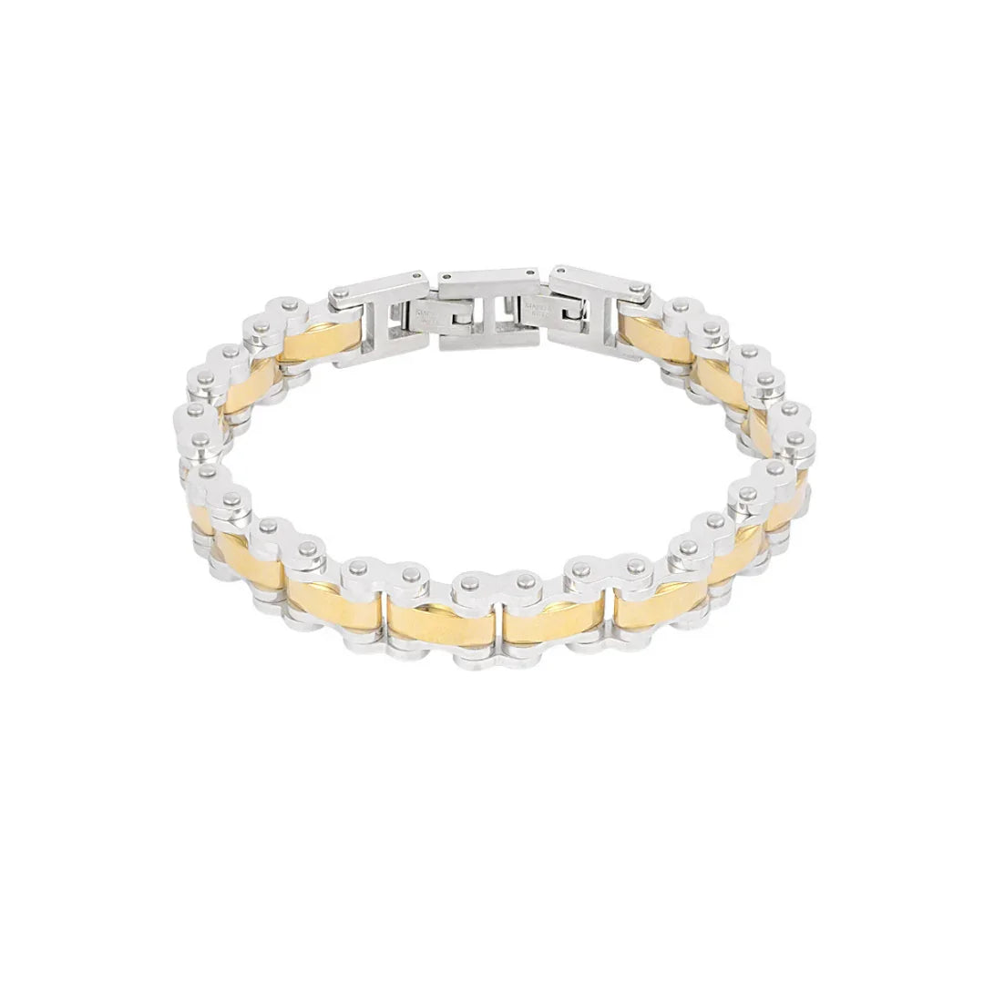 Armband heren schakelarmband zilver goud