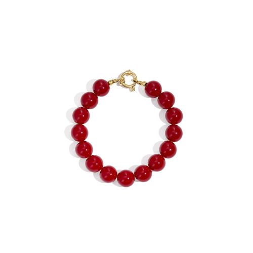 Kralenarmband burgundy met boeislot