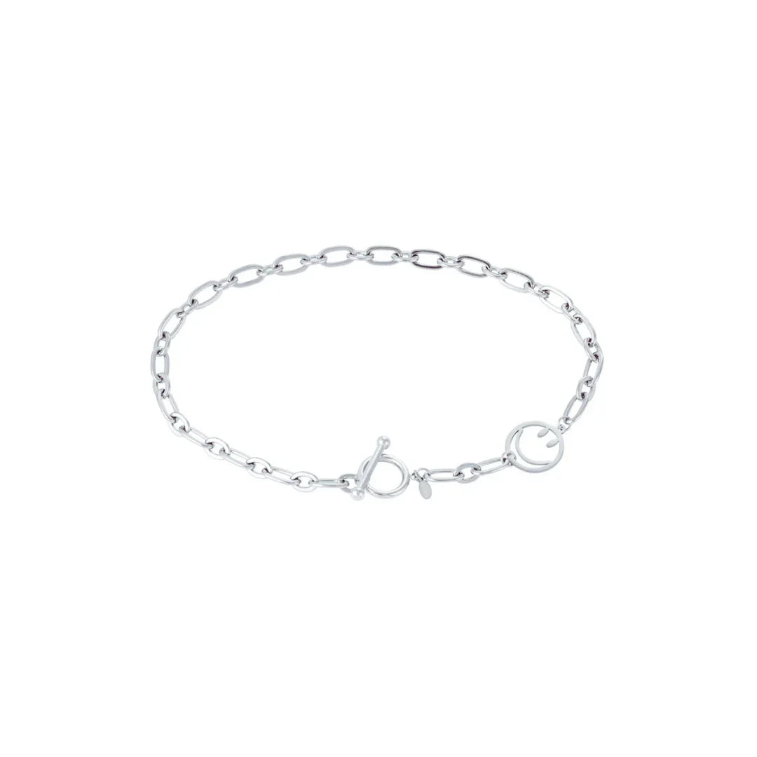 Zilveren chocker ketting met smiley - Casa Jadel