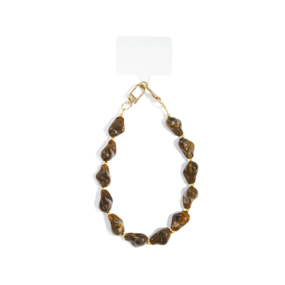 Donkerbruine chunky marble telefoonkoord