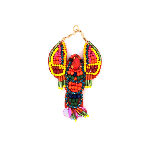 Grote kreeft van kraaltjes bedel rood