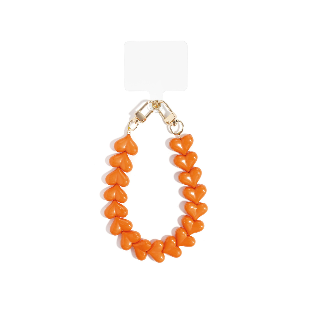 Oranje hartjes telefoonkoord