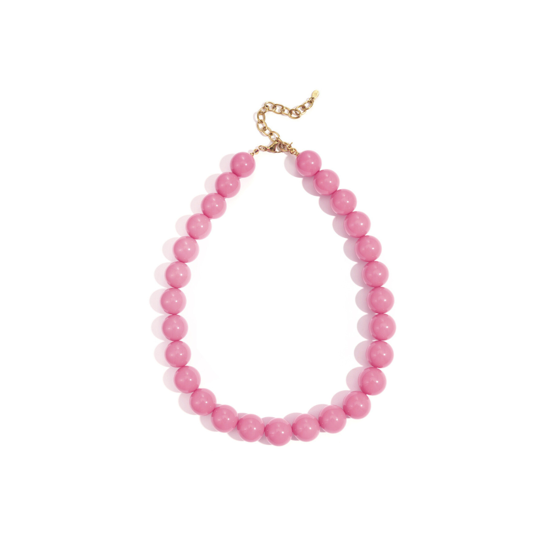 Grote kralenketting roze