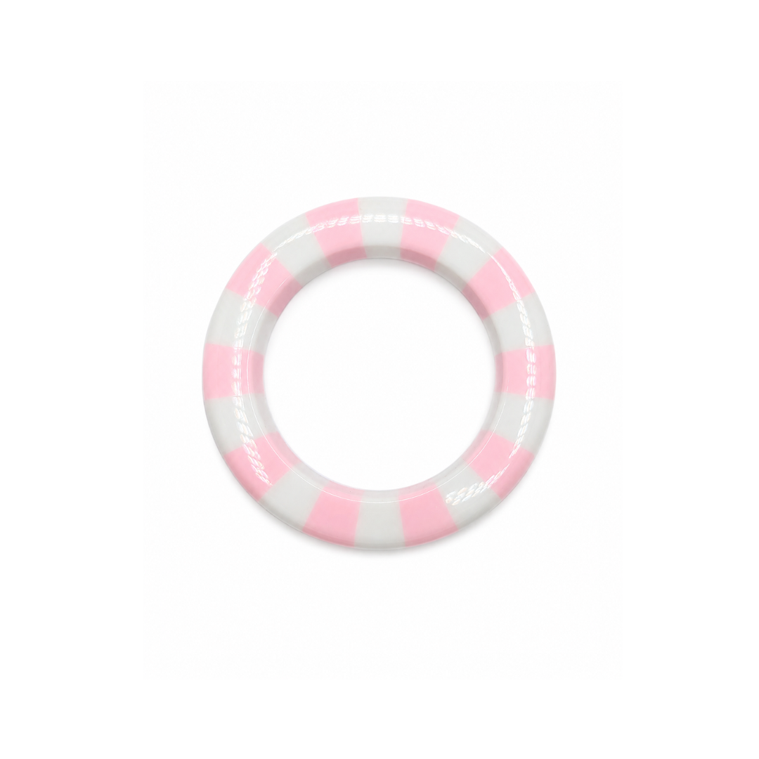 Lichtroze-witte gestreepte bangle armband Candy met glossy afwerking Casa Jadel