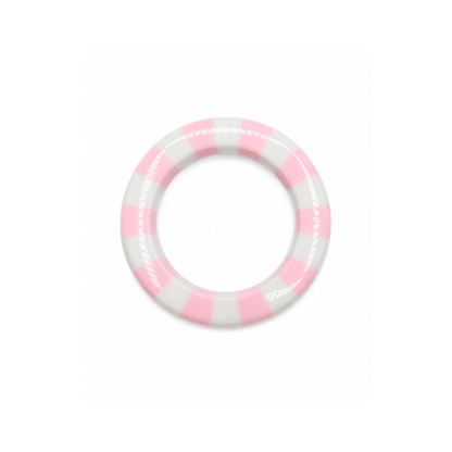 Lichtroze-witte gestreepte bangle armband Candy met glossy afwerking Casa Jadel