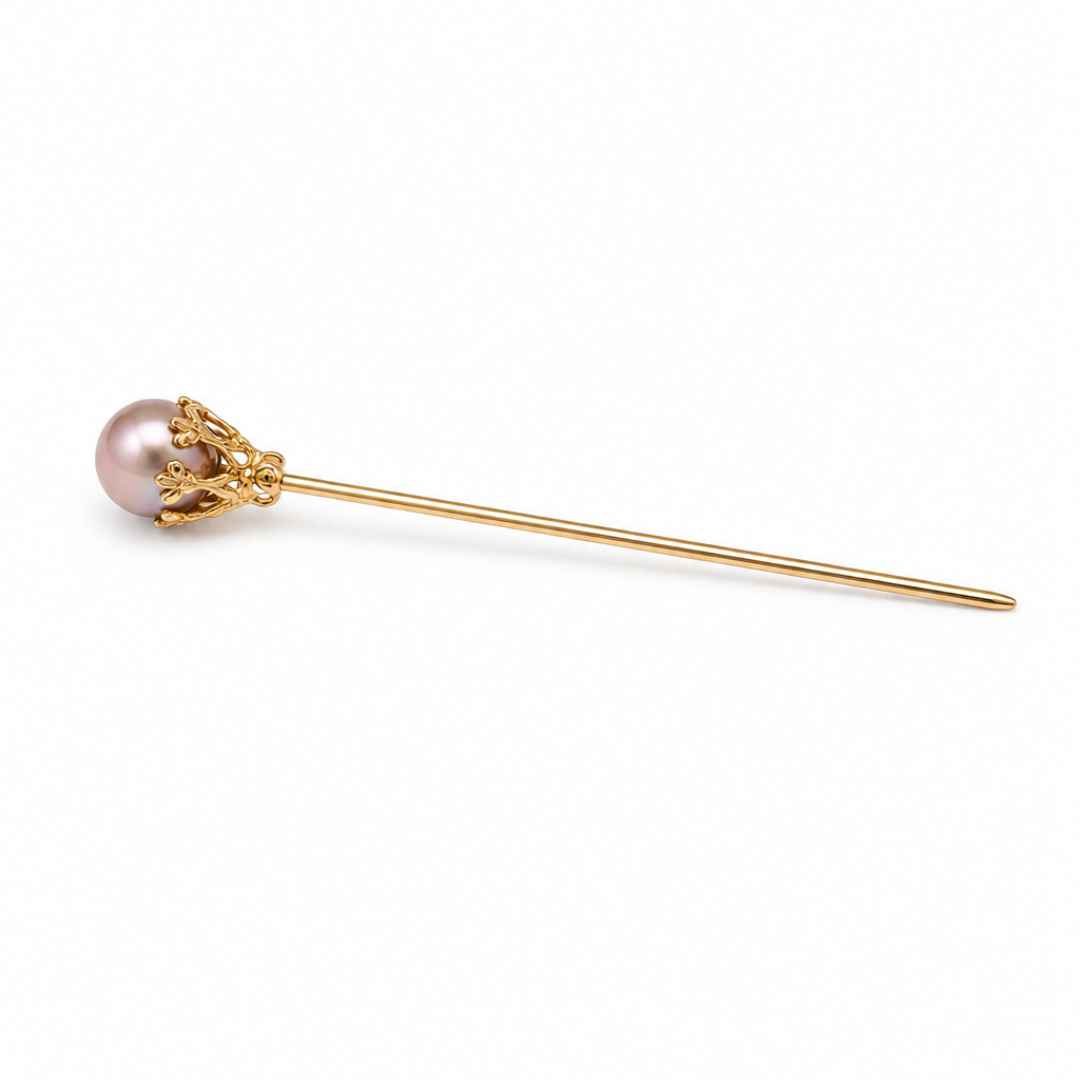 Gouden haarpin met roze zoetwaterparel The Beach Club