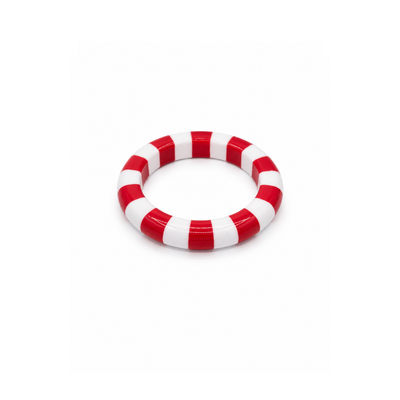 Rood-witte gestreepte bangle armband Candy