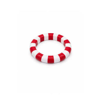 Rood-witte gestreepte bangle armband Candy