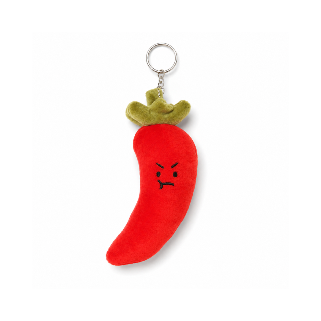 Rode chili peper schattige pluche tashanger