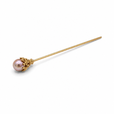 Gouden haarpin met roze zoetwaterparel The Beach Club