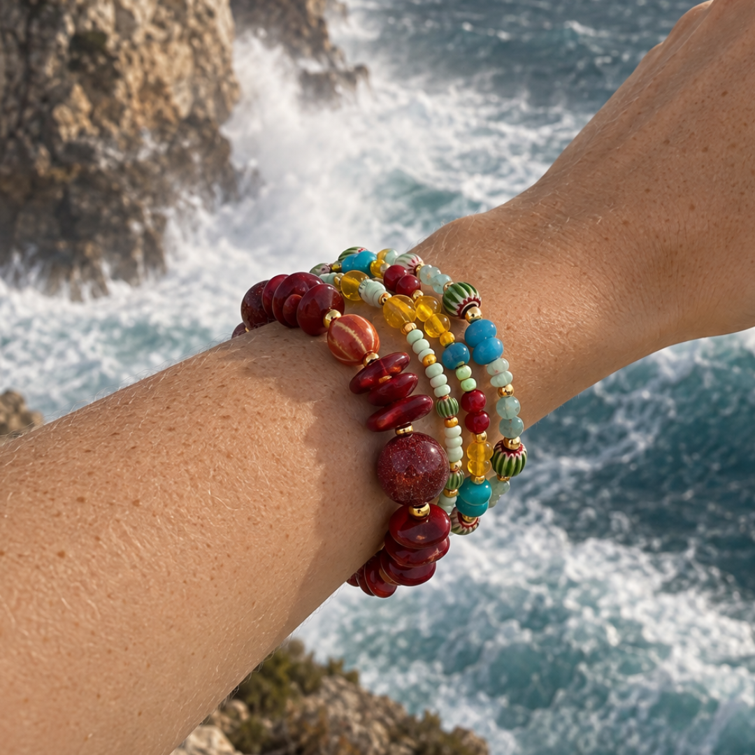 Armbandenset Ada turquoise-geel