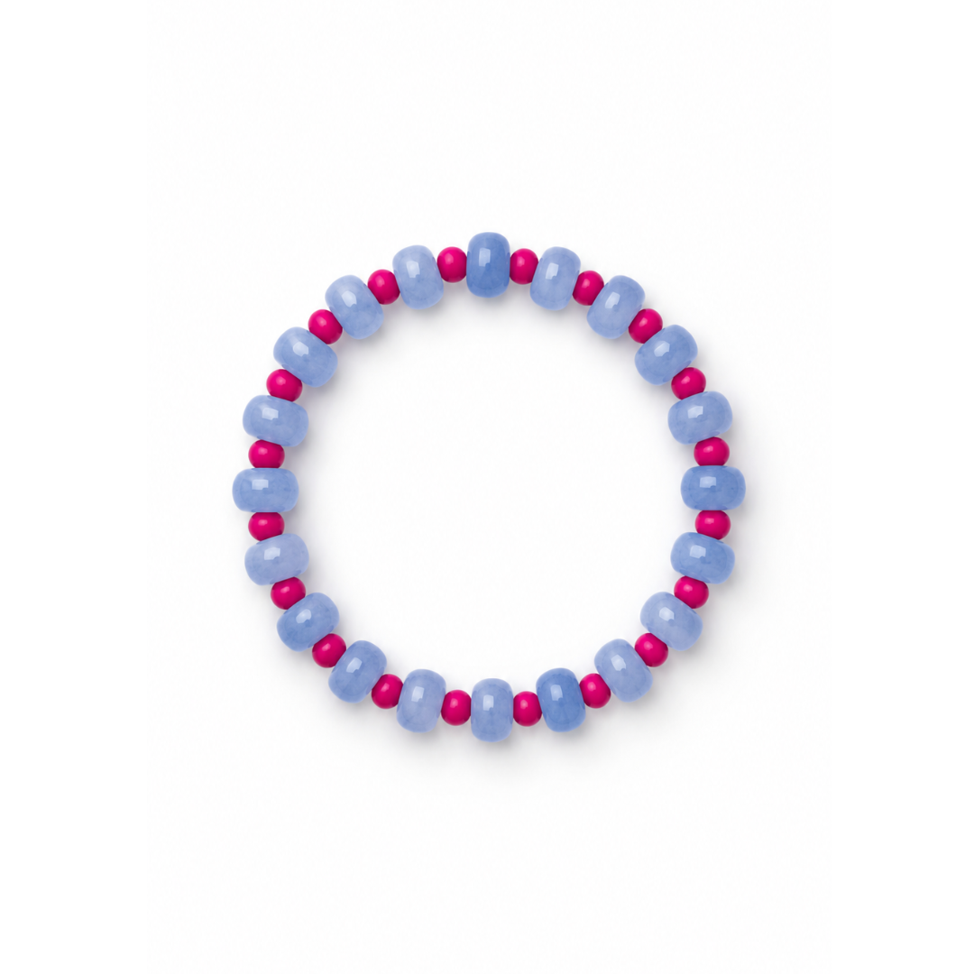 Aquamarijn natuursteen donut kralenarmband Casa Jadel
