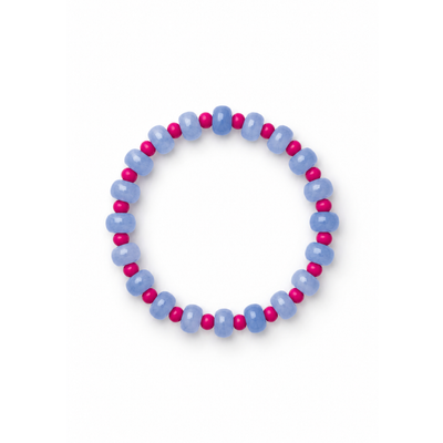 Aquamarijn natuursteen donut kralenarmband