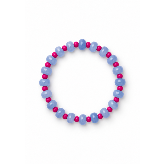 Aquamarijn natuursteen donut kralenarmband Casa Jadel