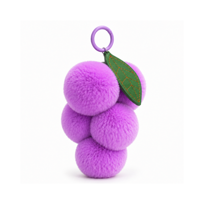 Lila druiven fruit pompon tashanger