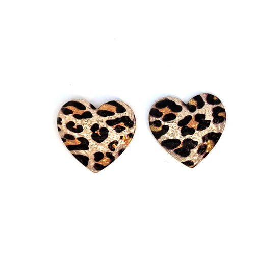 Oorknopjes hartjes panterprint