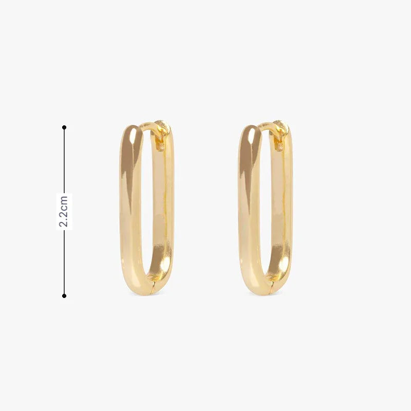 Gouden langwerpig ovale oorring basic - L - Casa Jadel