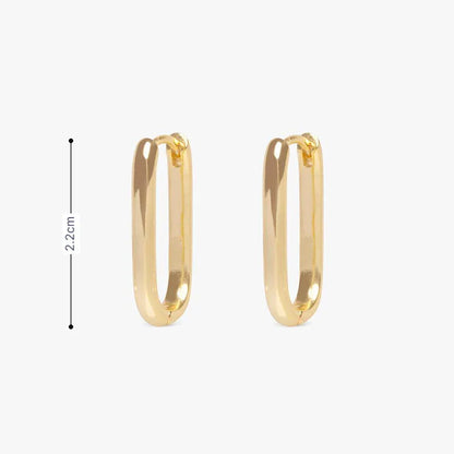Gouden langwerpig ovale oorring basic - L - Casa Jadel