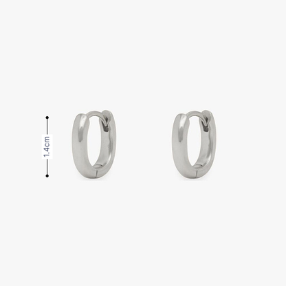 Zilveren langwerpig ovale oorring basic - S