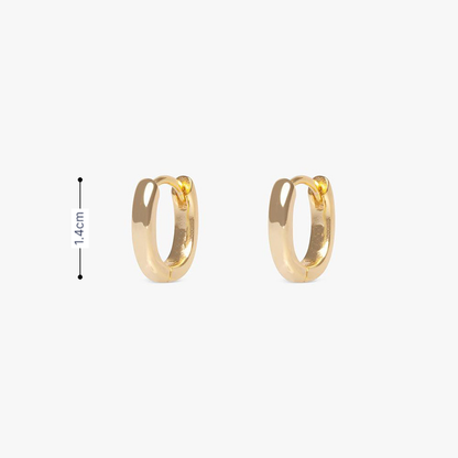 Gouden langwerpig ovale oorring basic - S