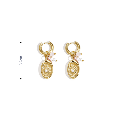 Gouden oorringetjes kraaltjes schelp fossiel