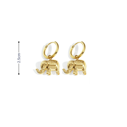 Gouden oorringetjes met olifant