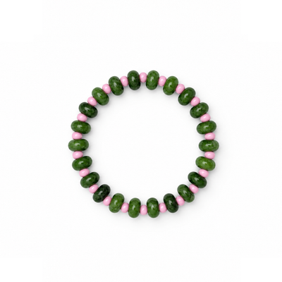 Groene Aventurijn natuursteen donut kralenarmband