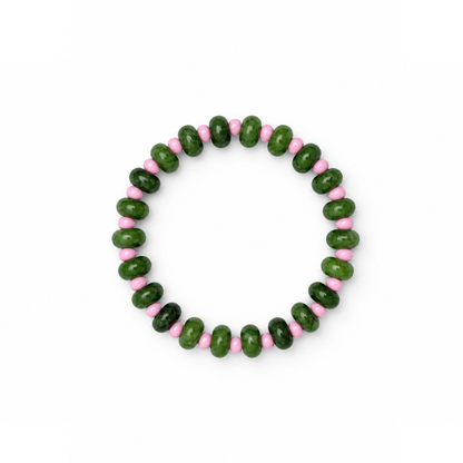 Groene Aventurijn natuursteen donut kralenarmband Casa Jadel