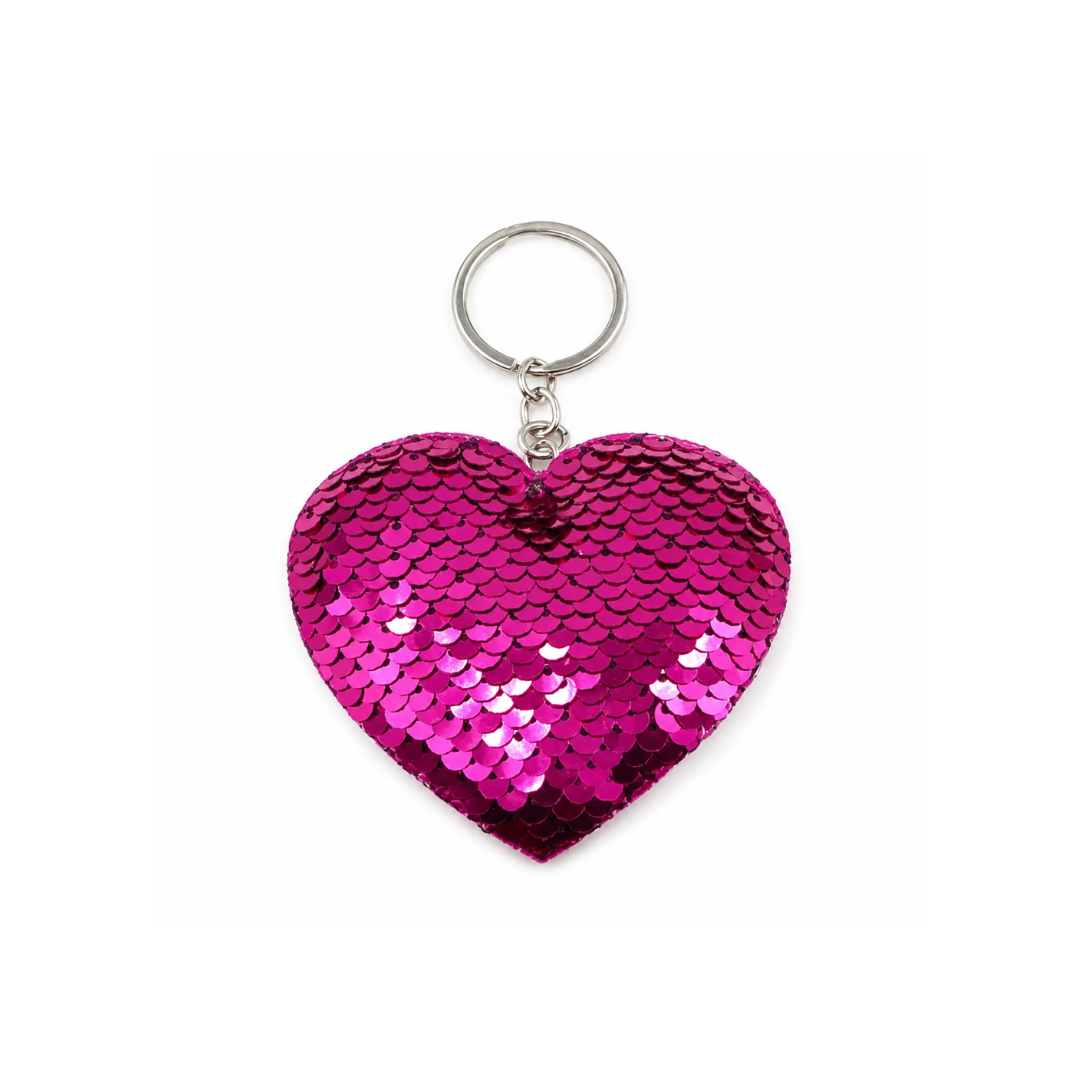 Fuchsia hart glitter pailletten tashanger