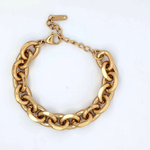 Gouden schakel armband 18k