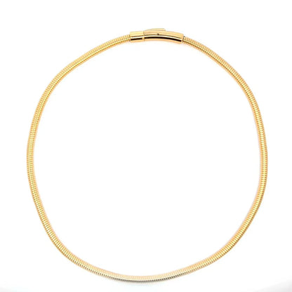 Choker gouden ketting met geribbelde structuur - Casa Jadel
