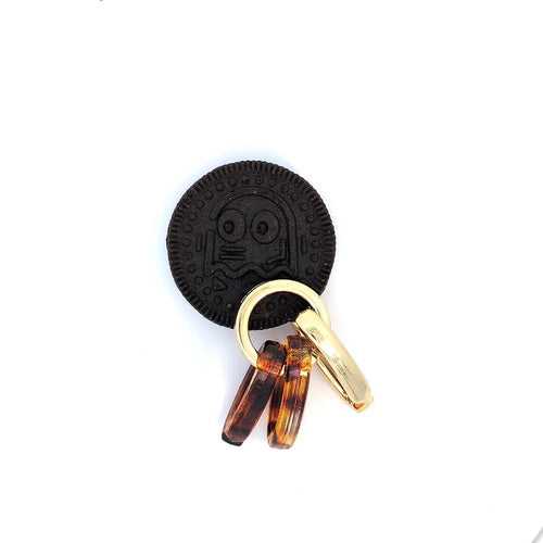 Oorhangers met panterprint goud kleurig en bruine ovale ringen