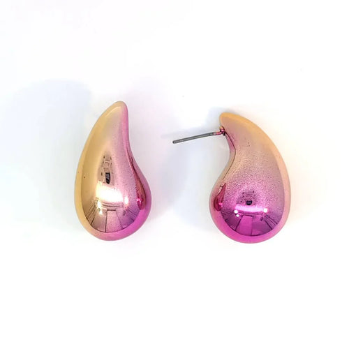 Druppel oorknopjes met roze verloop