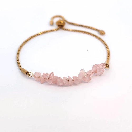 Verstelbare armband met roze steentjes