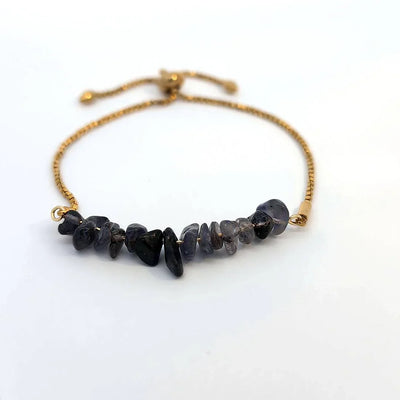 Verstelbare armband met grijze steentjes