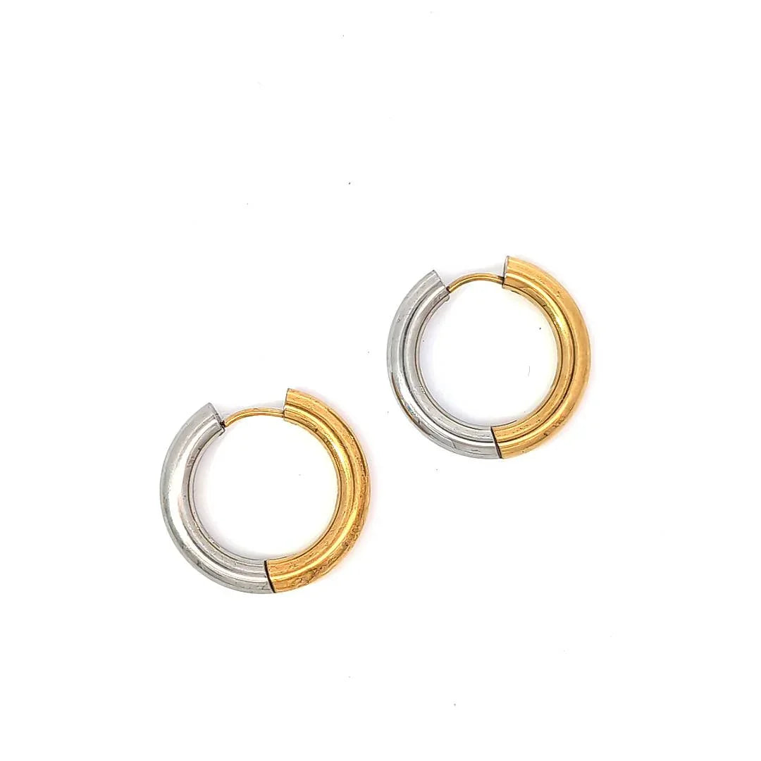 Oorringen zilver en goud M - Casa Jadel