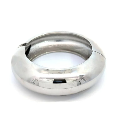 Brede zilveren bangle armband