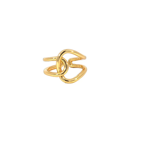 Open gouden verstelbare statement ring