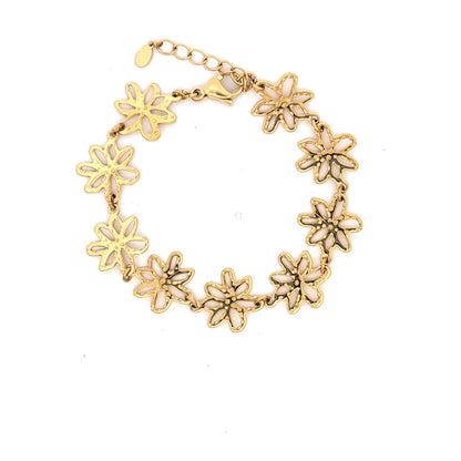 Gouden flower all around armband - Casa Jadel