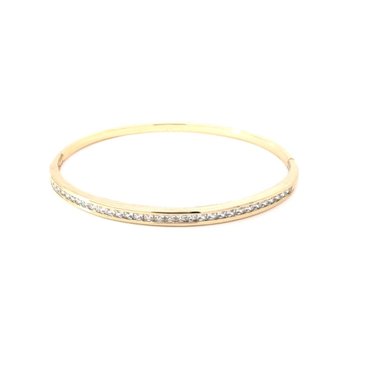 Gouden bangle armband met strass