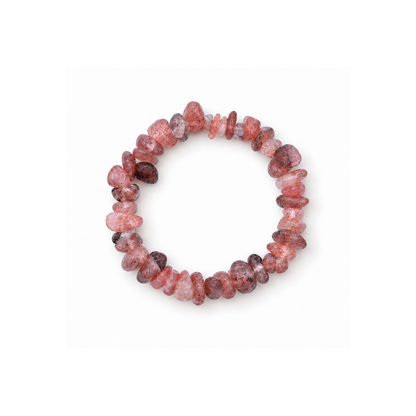 Aardbeienkwarts natuursteen splitkralen armband