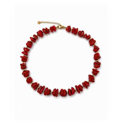 Burgundy marble splitkralenketting